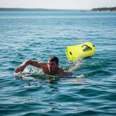 Буя для плавання 28L, Schleppschwimmer для Open Water, Triathlons, водонепроникний Dry Bag, жовтий