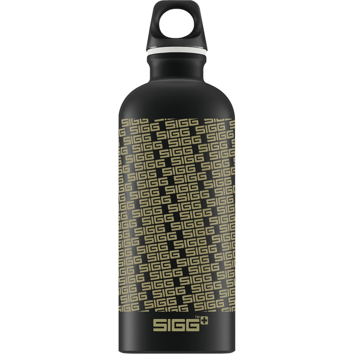 Пляшка для води Sigg Logo Repeat, чорна/золота, 600 мл