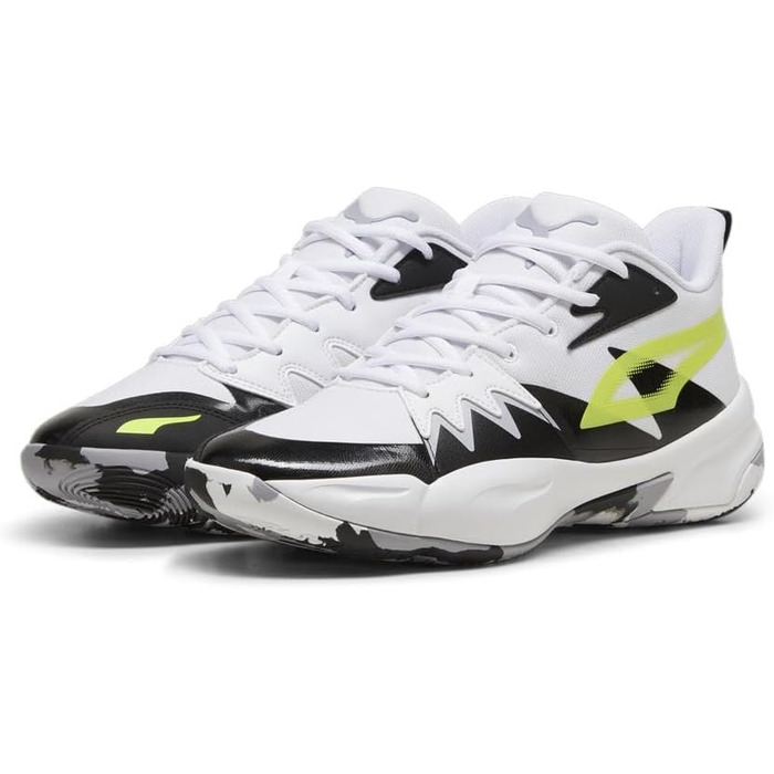 Кросівки баскетбольні PUMA Unisex Genetics 47 EU White Electric Lime