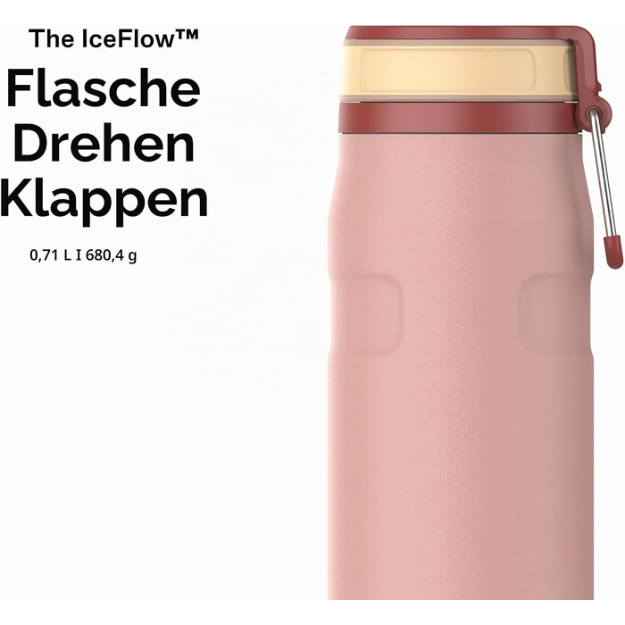 Термопляшка STANLEY 1913 IceFlow Bottle Twist Flip 0.47L, Peach Rose — вакуумна пляшка для напоїв