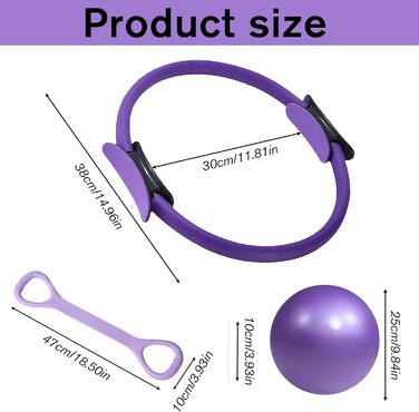 Набір для пілатесу CPKONUUIP: кільце Magic Circle 35см, м'яч, еластичні стрічки для сили, гнучкості та тонусу тіла