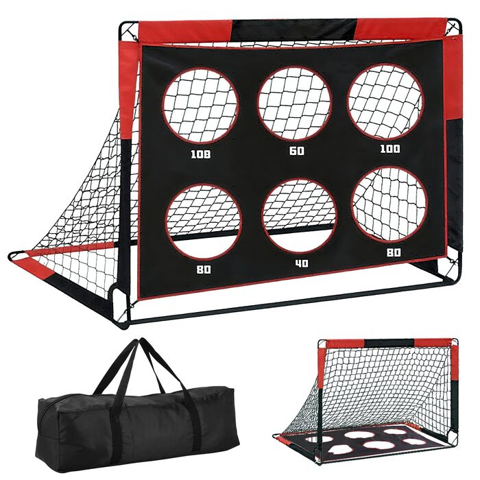 Дитячі ворота для футболу з 6 цілями, 150 x 120 x 120 см, портативні та міцні, для школи, саду, парку