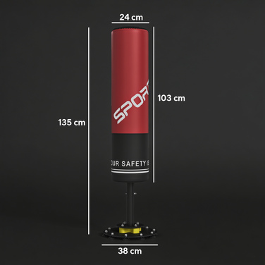 Стенд-боксерський мішок 135 см. Самостійна підставка, 10 присосок та амортизатор для дорослих та підлітків.