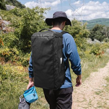 Спортивна сумка-рюкзак Laripwit 40л для чоловіків та жінок, водонепроникна, з відділенням для взуття і вологих речей, для тренажерного залу, подорожей, чорна