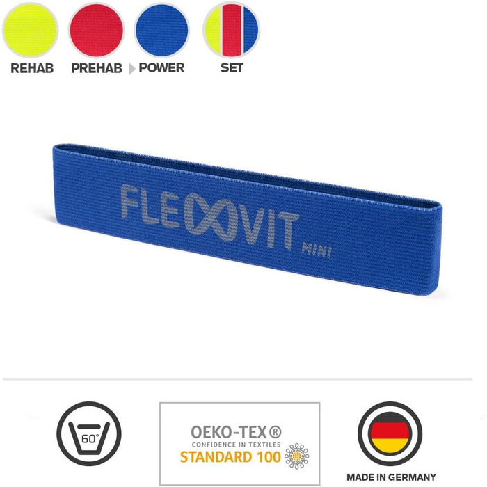 Набір фітнес-стрічок FLEXVIT Mini Band 3 шт – еспандери для стабілізації, розтяжки та мобілізації, різні рівні опору, для початківців і професіоналів