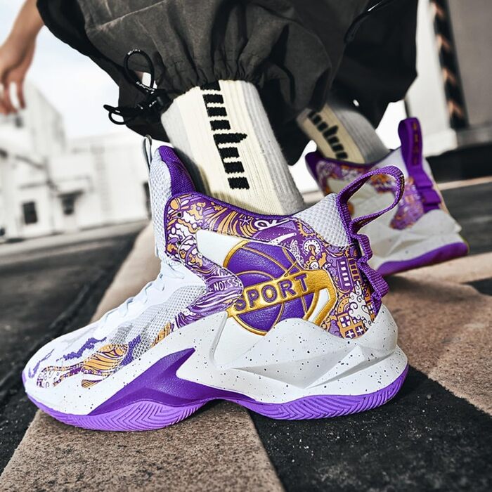 Баскетбольні кросівки для чоловіків та жінок. Легкі спортивні кросівки для ходьби, повсякденні снікерси. Зносостійкі, з антиковзким покриттям, розміри 36-45 EU, колір фіолетовий
