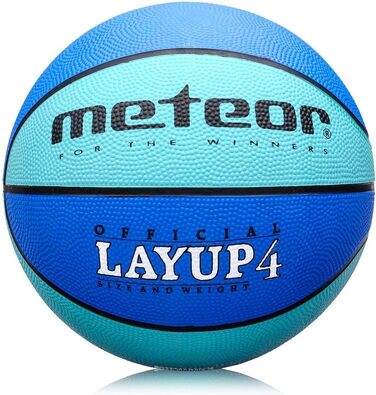 Дитячий баскетбольний м'яч meteor Layup Kinder Mini для дітей 4-8 років, розмір #4, синій — м'який тренувальний м'яч для навчання