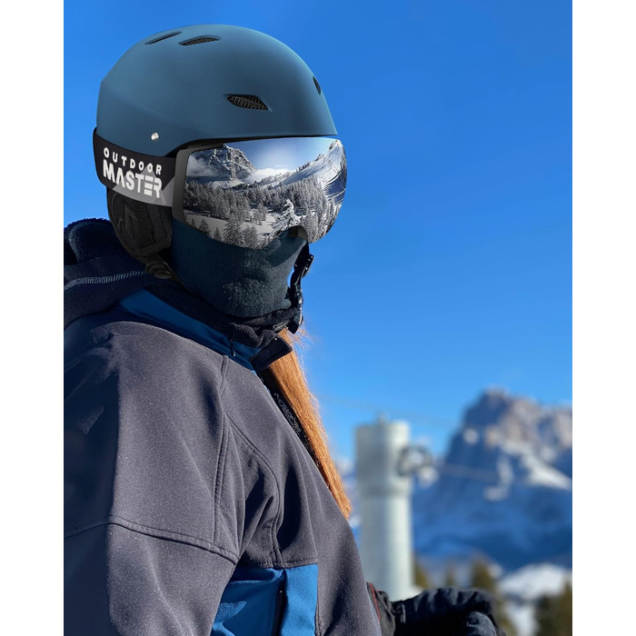Набір для сноубордингу та лижного спорту Outdooraster: шолом та маска (темно-синій, M)