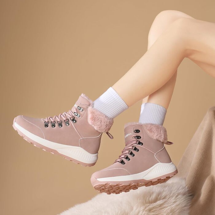 Жіночі зимові черевики, зимові чоботи, утеплені снігоступи, туристичні черевики для хайкінгу, рожеві, 39 EU