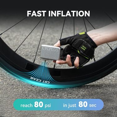 Електрична велосипедна міні-насос CYCPLUS Tiny E-Pump, портативна акумуляторна помпа 100PSI з зарядкою Type-C, без манометра, лауреат EUROBIKE Award 2023
