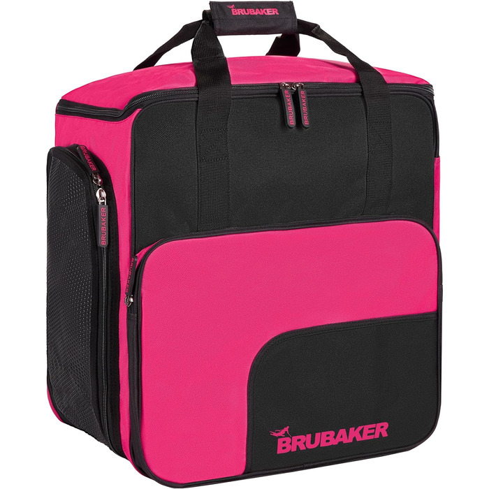 Чохол для лижних черевиків BruBaker Superfunction - рюкзак для лижних черевиків, шолома, рукавичок та одягу - чорно-рожевий