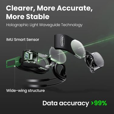 Окуляри для плавання Holoswim 2PRO з AR-дисплеєм та AI-аналізом | Сумісні з Garmin/Apple Watch, IPX8, Антизапітніння TÜV