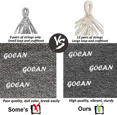 Гаммак GOCAN для 2 осіб, 220x150 см, 330 см (довжина), 300 кг, канвас, бавовна, для саду, дому, дітей, балкону, темно-сірий, XXL