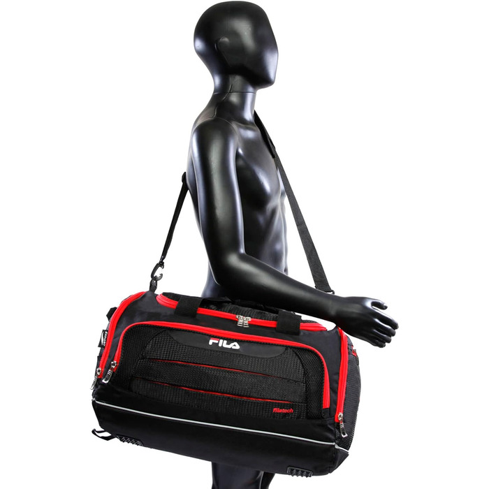 Спортивна сумка FILA Cypress Unisex, маленька сумка для спорту та тренувань, Onyx/Red (один розмір)