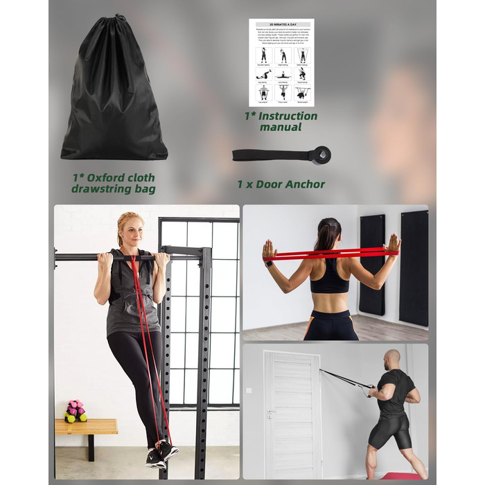 Набір еластичних стрічок FAOKZE для фітнесу, йоги, стрейчингу та силових тренувань (5 шт.)