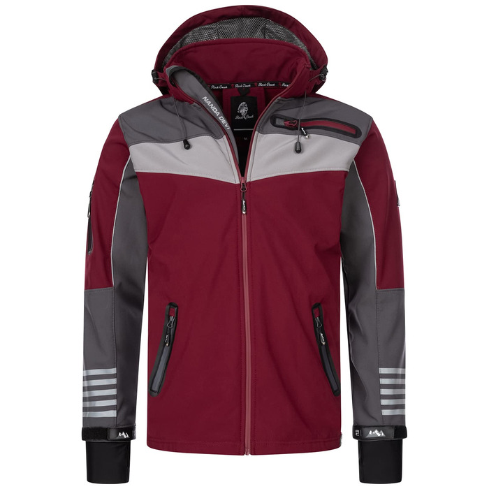 Чоловіча куртка-софтшелл Rock Creek Outdoor H-288 для активного відпочинку, вино-червона