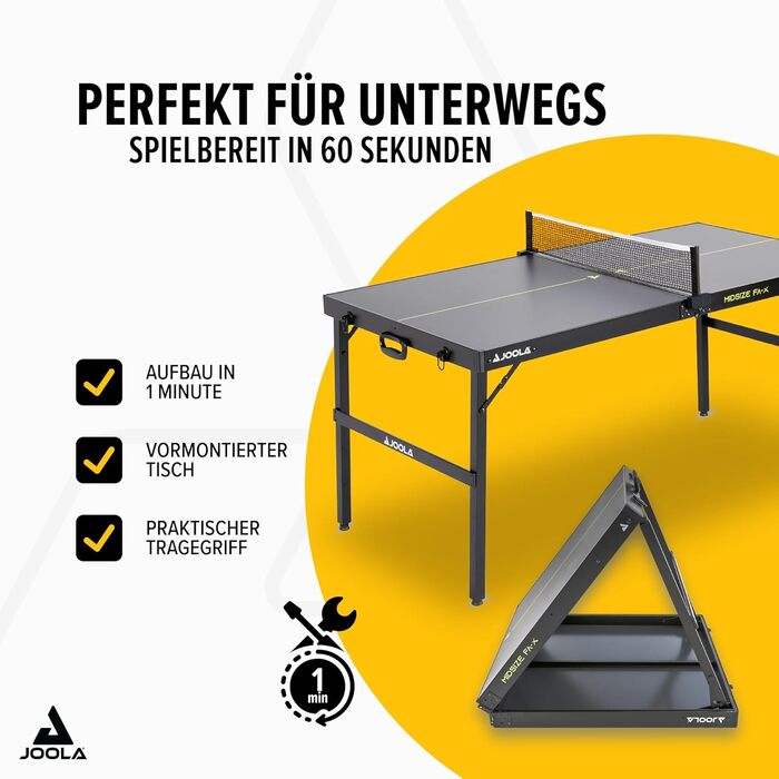 Стіл для пінг-понгу JOOLA Midsize, сучасний дизайн, сітка в комплекті, чорний/зелений