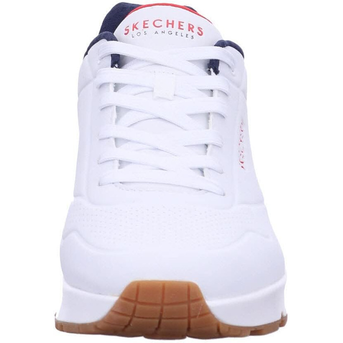 Кросівки Skechers Uno Stand On Air для чоловіків, білі, Durabuck, темно-синій, червона окантовка, 47.5 EU