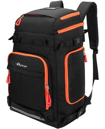 Чорний рюкзак для лиж та сноуборду HP з відділенням для шолома, 70L