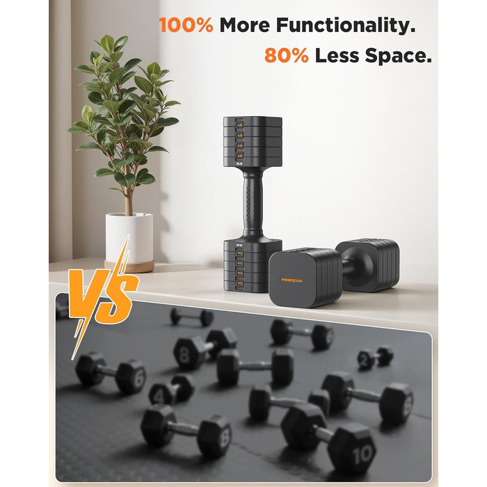 Набір гантелей Feierdun 2 шт. регульовані, 2/4/6/8/4.5 кг, для жінок, швидка зміна ваги, подвійний захист, для домашнього фітнесу, сірий A-Strength