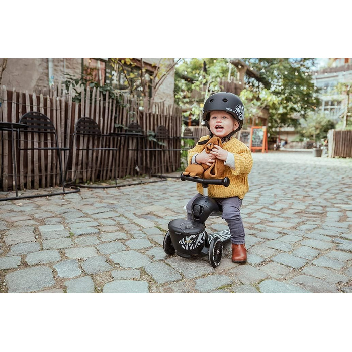 Біговел Scoot & Ride Highwaykick 1 Lifestyle з сидінням та кошиком (зебра)
