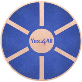 Дерев'яний балансборд Yes4All: тренажер для рівноваги з антиковзким покриттям (блакитний)