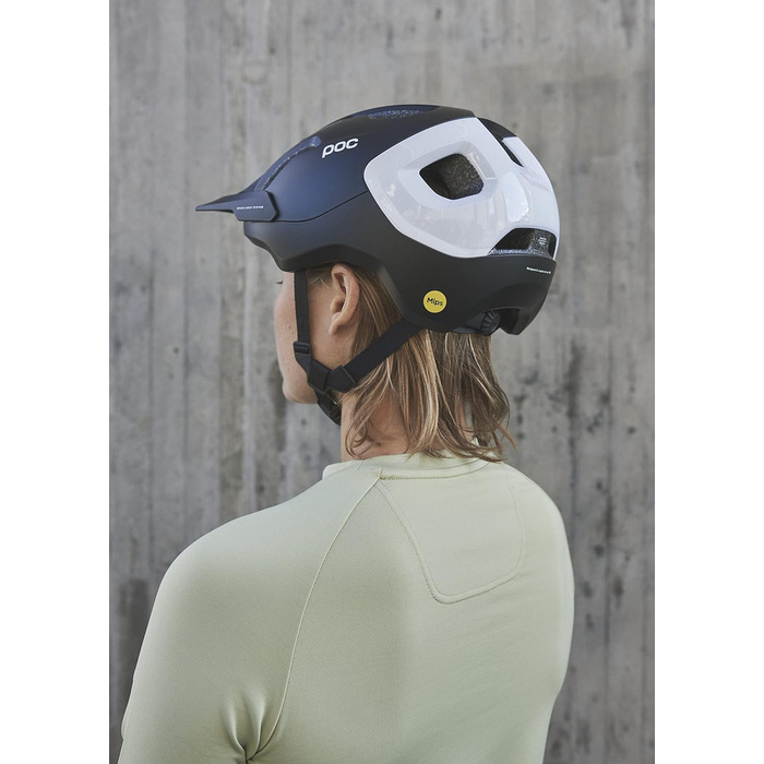 Велошолом POC Axion Race MIPS для трейл-райдерів, захисна технологія MIPS Integra, максимальний комфорт і безпека, розмір L (59-62 см), матовий чорний/білий