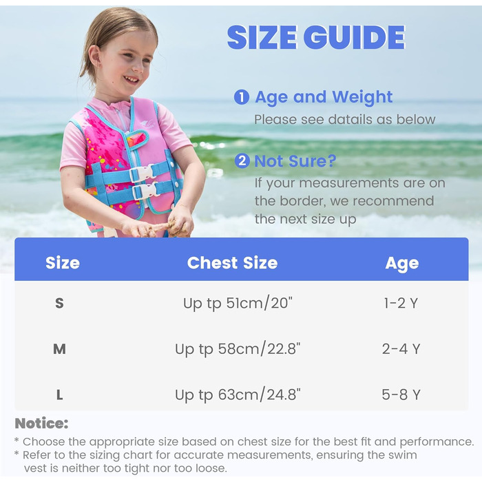 Дитяча жилет-плавучка для купання Gogokids Neopren, рожевий, S (13-30 кг)
