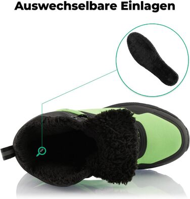 Черевики для піших прогулянок для жінок та чоловіків, теплі, з підкладкою, трекінгові черевики 44 EU, чорно-зелені