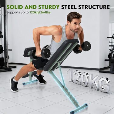 Регульована лавка для тренувань з 7-позиційною спинкою та 6-позиційним регулюванням, для дому або спортзалу (водостійка шкіра PU)