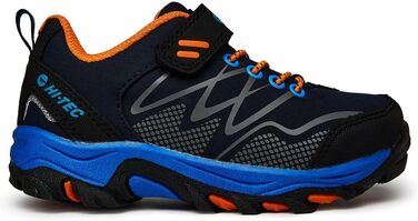 Дитячі трекінгові черевики Hi-Tec Jungen Blackout Low Junior, Marineblau Orange Seeblau (32 EU)