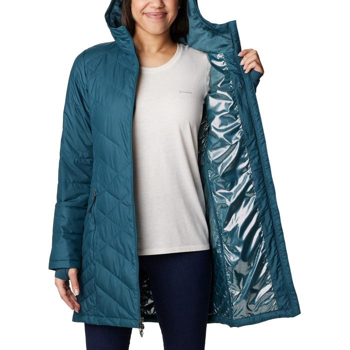 Жіноча зимова подовжена куртка з капюшоном Columbia First Generation Heavenly Long Hooded Jacket, колір Night Wave, розмір S