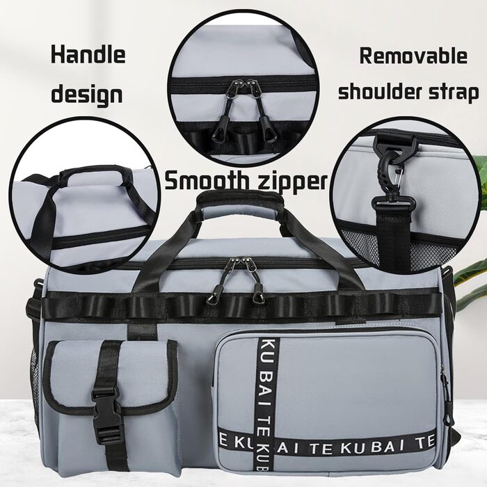 Спортивна сумка для подорожей унісекс 65Л, водонепроникна дорожня сумка з відділенням для взуття та мокрих речей, велика сумка для фітнесу та спорту (Cyan)