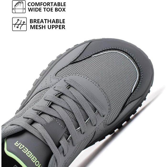 Взуття для бігу HOBIBEAR | Кросівки для трейлраннінгу з широкою передньою частиною | Сірі, 44 EU