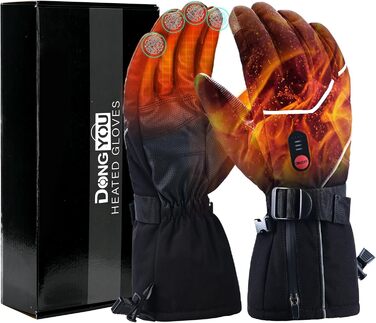 Обогревні рукавички з регулюванням температури та сенсорним екраном, 7.4V 3000 mAh, для чоловіків та жінок, підходять для кемпінгу, походів, катання на лижах (XL)