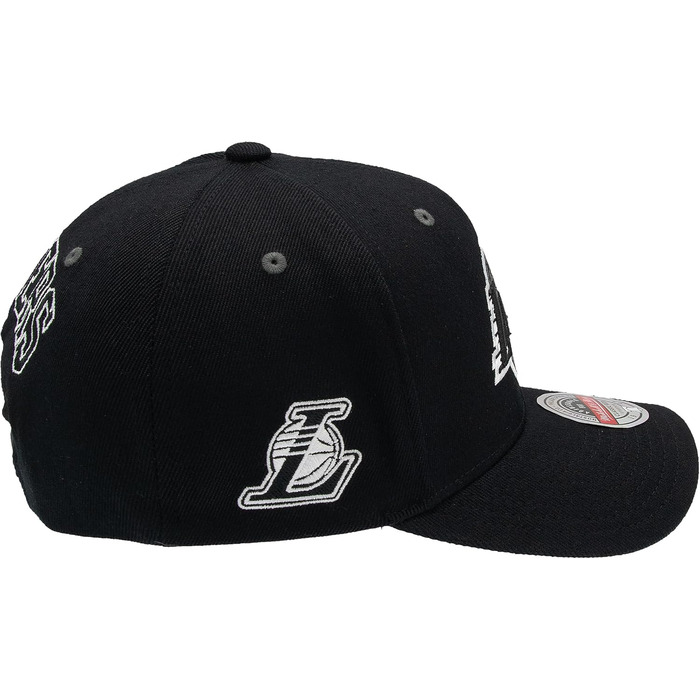 Кепка Mitchell & Ness Curved Classic Red Snapback з логотипом Los Angeles Lakers, чорно-червона, універсальний розмір
