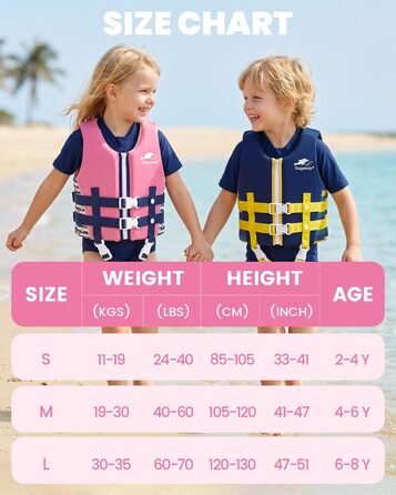 Дитячий рятувальний жилет Kinder Neopren для плавання (4-6 років, рожево-синій)