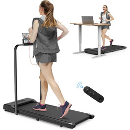 Електрична бігова доріжка bigzzia Walking Pad 2.5 к.с., складана, для дому та офісу, швидкість 1-10 км/год, до 120 кг, портативна з LCD-дисплеєм