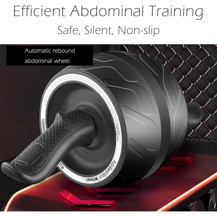 AB Wheel Roller A.F.N.A.L з пружинним опором, автоматичним відкатом, для тренування пресу, широкі колеса, фітнес для дому та спортзалу, Core Workout, силові тренування, жовтий колір