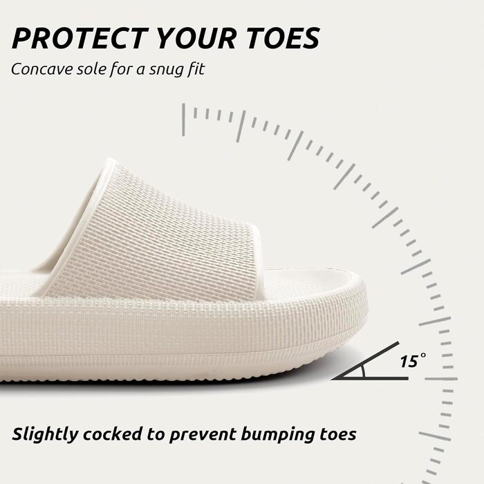 Шльопанці Badelatschen Cozislides: жіночі та чоловічі шльопанці для дому та пляжу, антиковзаючі, літні, Wolkenschuhe, 46/47 EU, бежеві
