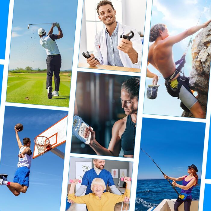 Електронний динамметр Kuptone 90 кг / 200 фунтів, посилення хватки, 19 наборів плат, блакитний