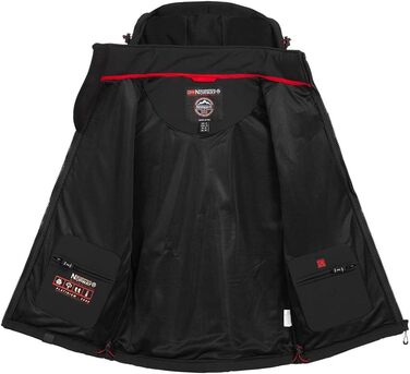Чоловіча тактична куртка Geographical Norway Tacebook водонепроникна та дихаюча з капюшоном, демісезонна вітрівка для походів та outdoor (L, чорна)