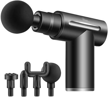 Масажний пістолет Newgen Medicals: Компактний акумуляторний масажер для рук з 4 насадками, 6 рівнів, USB-C, 30W