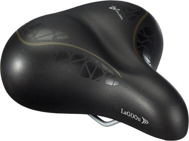 Велосипедне сідло Selle Royal Touren City, гель, еластомери, шкіряна структура, чорне