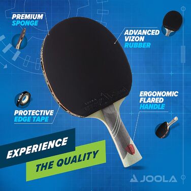 JOOLA Omega Speed – тенісна ракетка для настільного тенісу турнірного рівня, для тренувань, з розширеною ручкою, гумою Vizon, для швидкості, для просунутих гравців