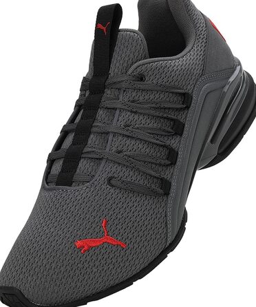 Кросівки Puma Axelion Refresh для чоловіків, 44.5, чорний, темно-сірий, червоний