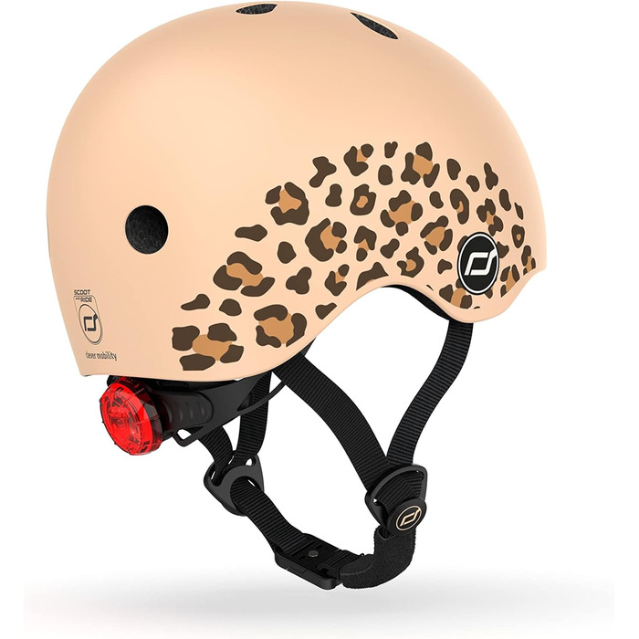 Дитячий шолом Scoot & Ride Leopard XXS-S (45-51 см), леопардовий принт, унісекс