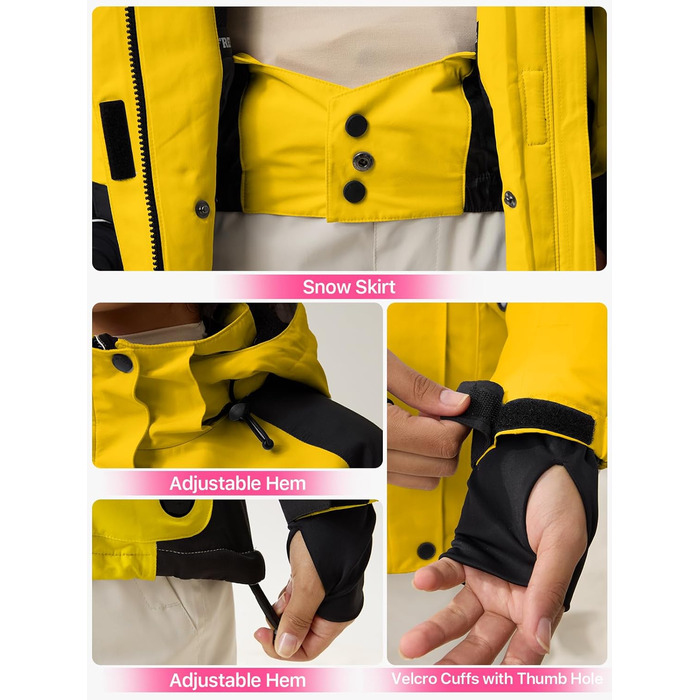 Водонепроникна жіноча зимова куртка FREE SOLDIER з флісовою підкладкою та капюшоном. Зимова куртка-дощовик Ginger Yellow