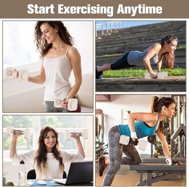 Регульовані гантелі 10 кг, набір з 4 ступенями ваги (2.0, 3.0, 4.0, 5.0 кг), гантелі для дому, фітнесу, жінок та чоловіків