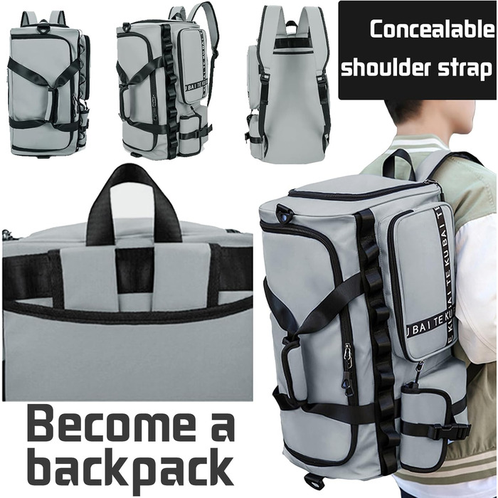 Спортивна сумка для подорожей унісекс 65Л, водонепроникна дорожня сумка з відділенням для взуття та мокрих речей, велика сумка для фітнесу та спорту (Cyan)